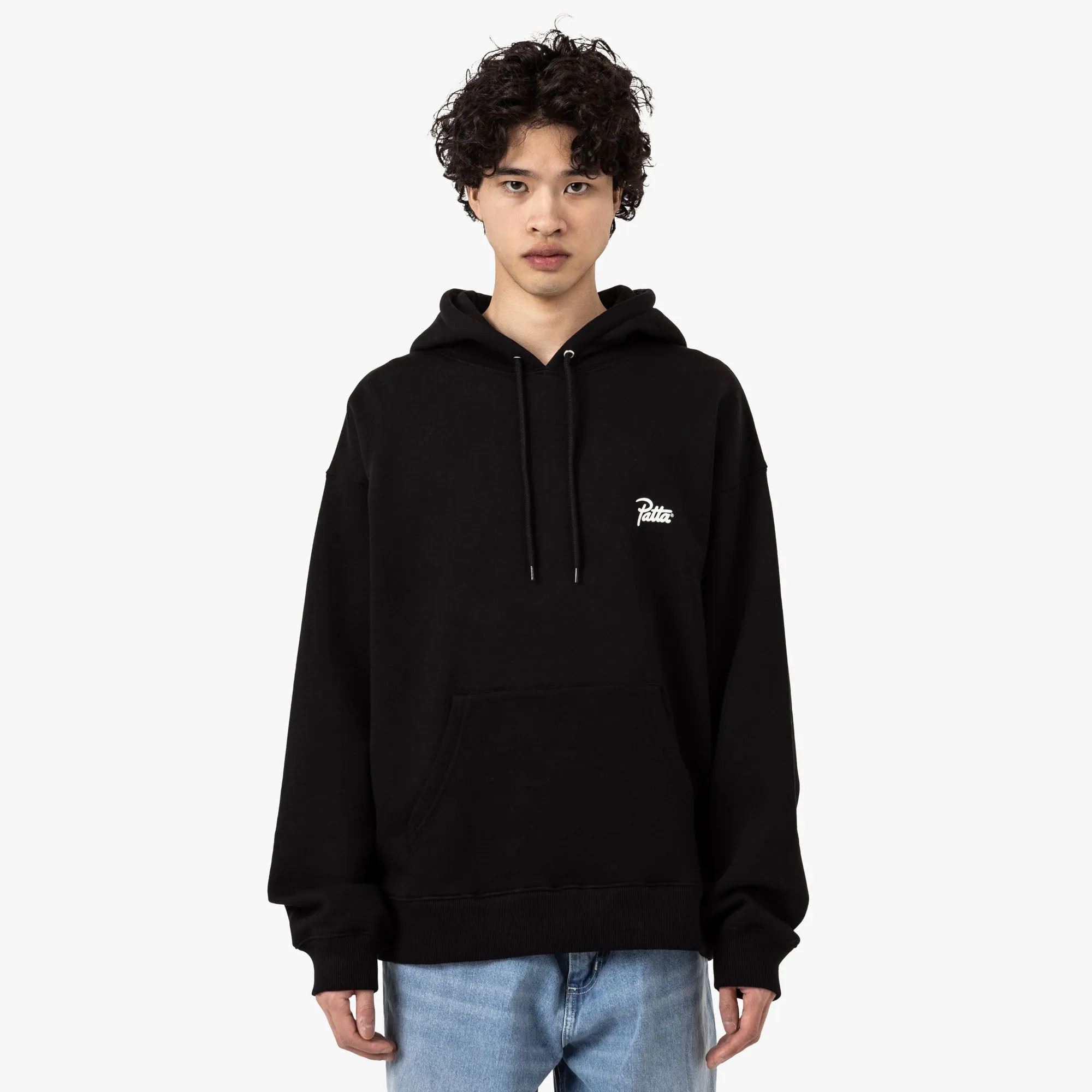 Patta Patta Bark Boxy Hooded Sweater Black