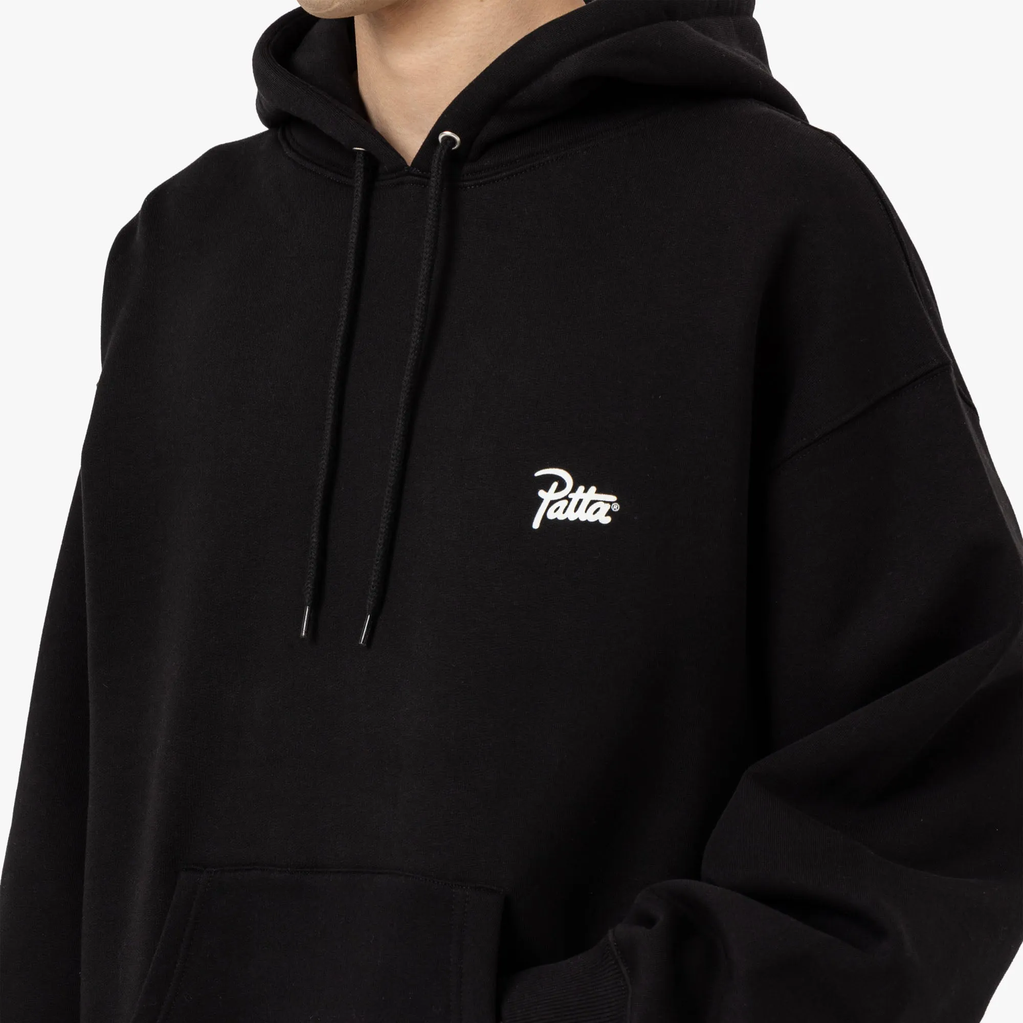 Patta Patta Bark Boxy Hooded Sweater Black