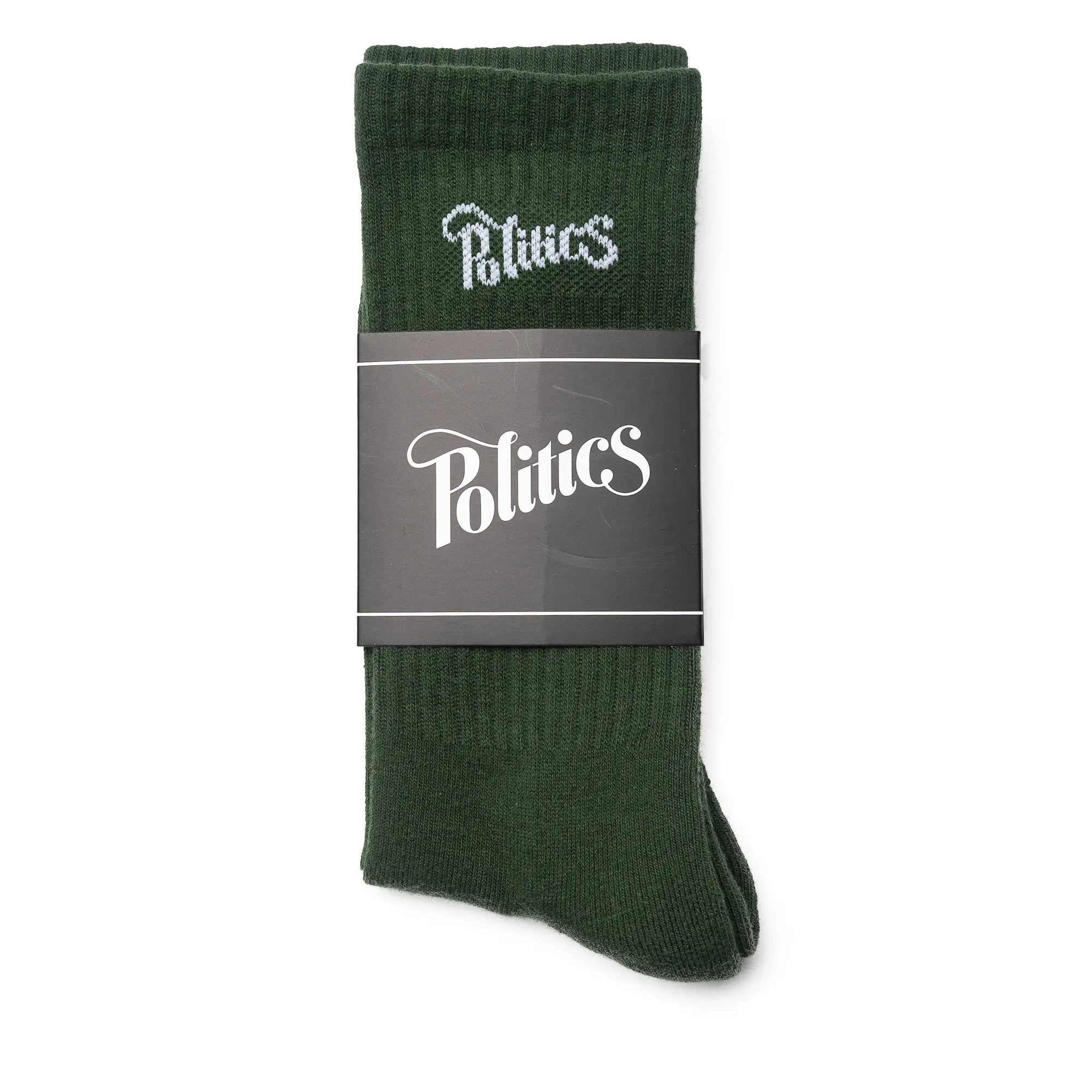 Politics Script Logo Socks - Green