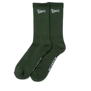 Politics Script Logo Socks - Green