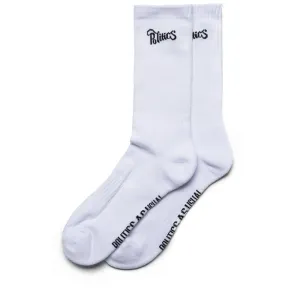 Politics Script Logo Socks - White