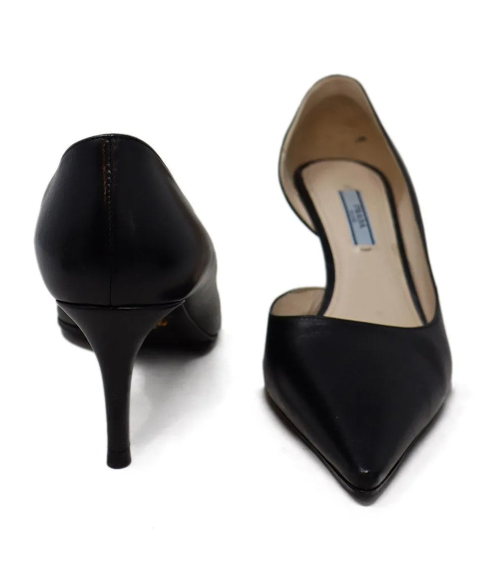 Prada Black Leather Heels sz 8.5