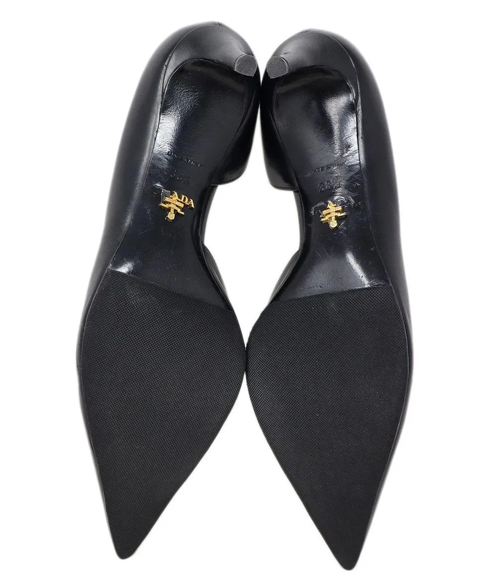 Prada Black Leather Heels sz 8.5