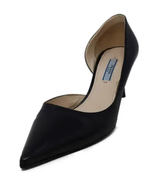 Prada Black Leather Heels sz 8.5