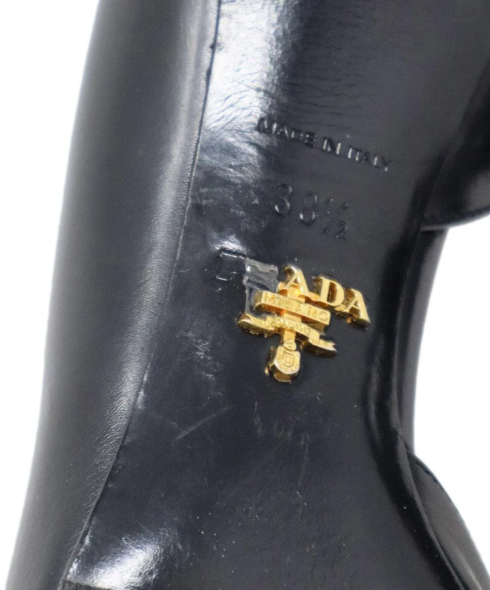 Prada Black Leather Heels sz 8.5