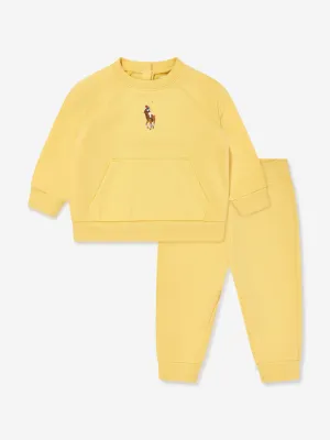 Ralph Lauren Baby Girls Logo Tracksuit in Yellow