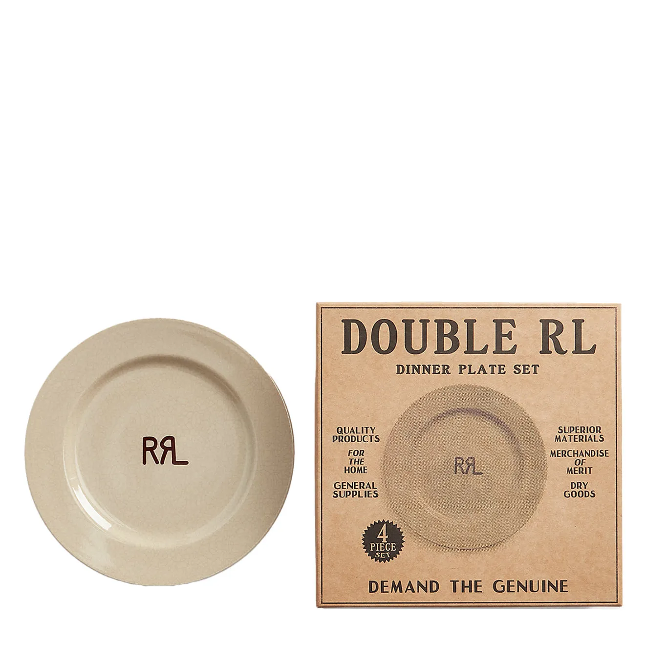 RRL by Ralph Lauren Logo Plate Set Cream / Brown