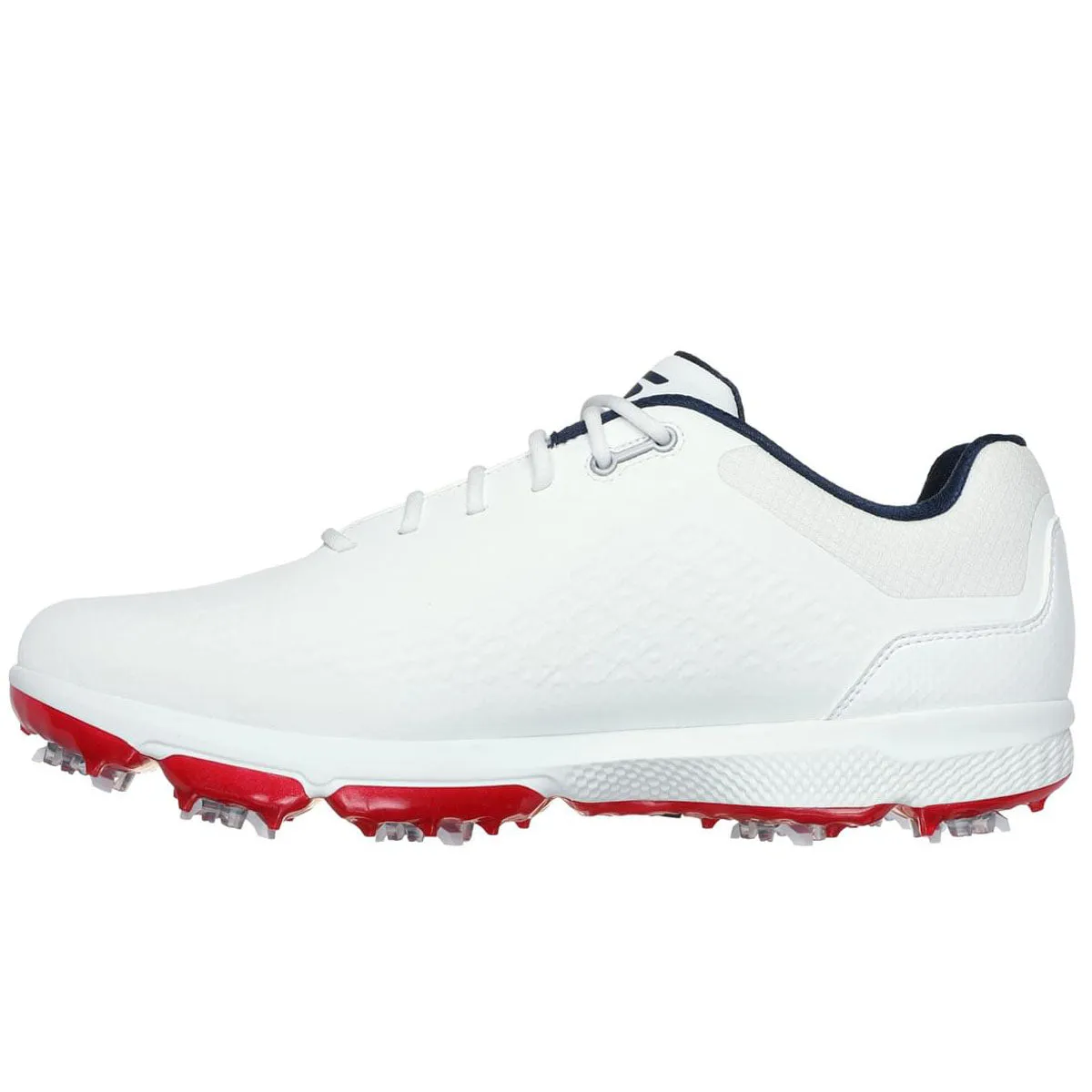 Skechers Go Golf Pro 6 Spiked Waterproof Shoes - White/Navy/Red