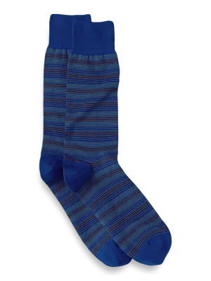 Stripe Cotton Blend Sock - Blue Multi