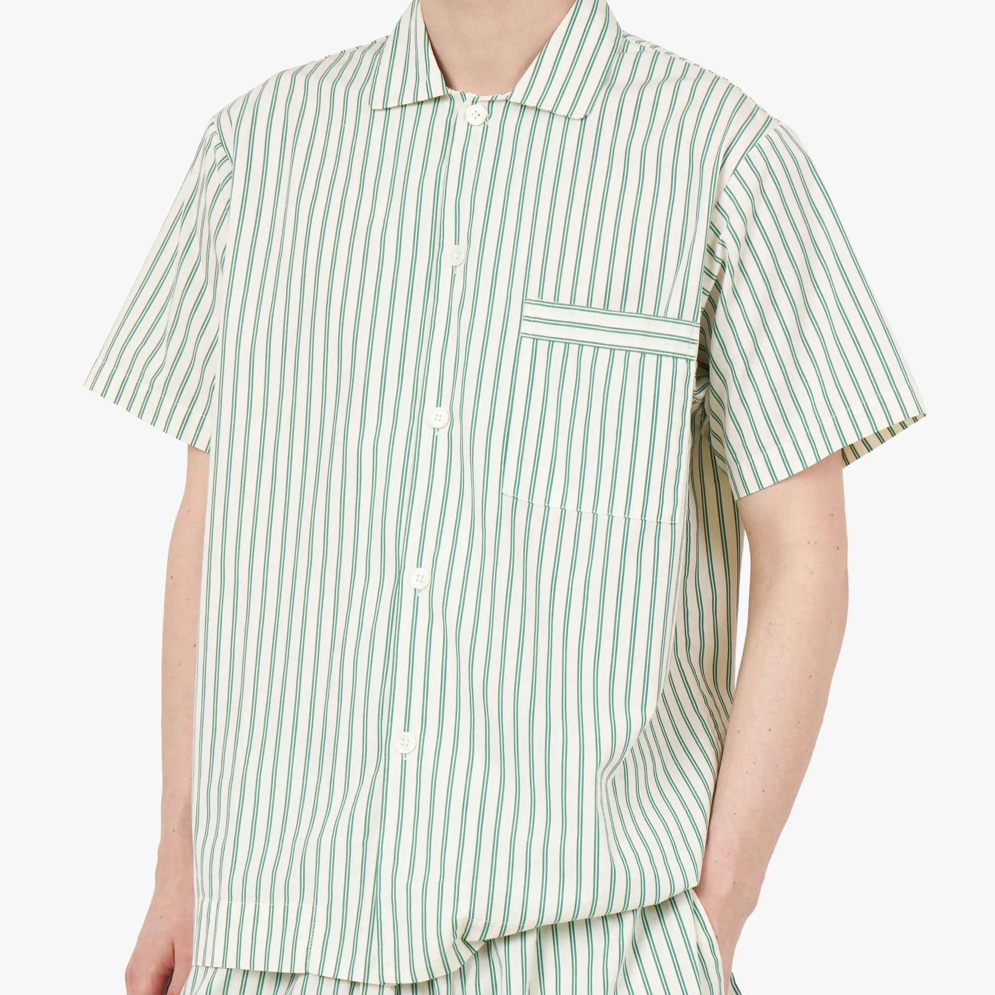 Tekla Poplin Short Sleeve Shirt / Clover Stripes