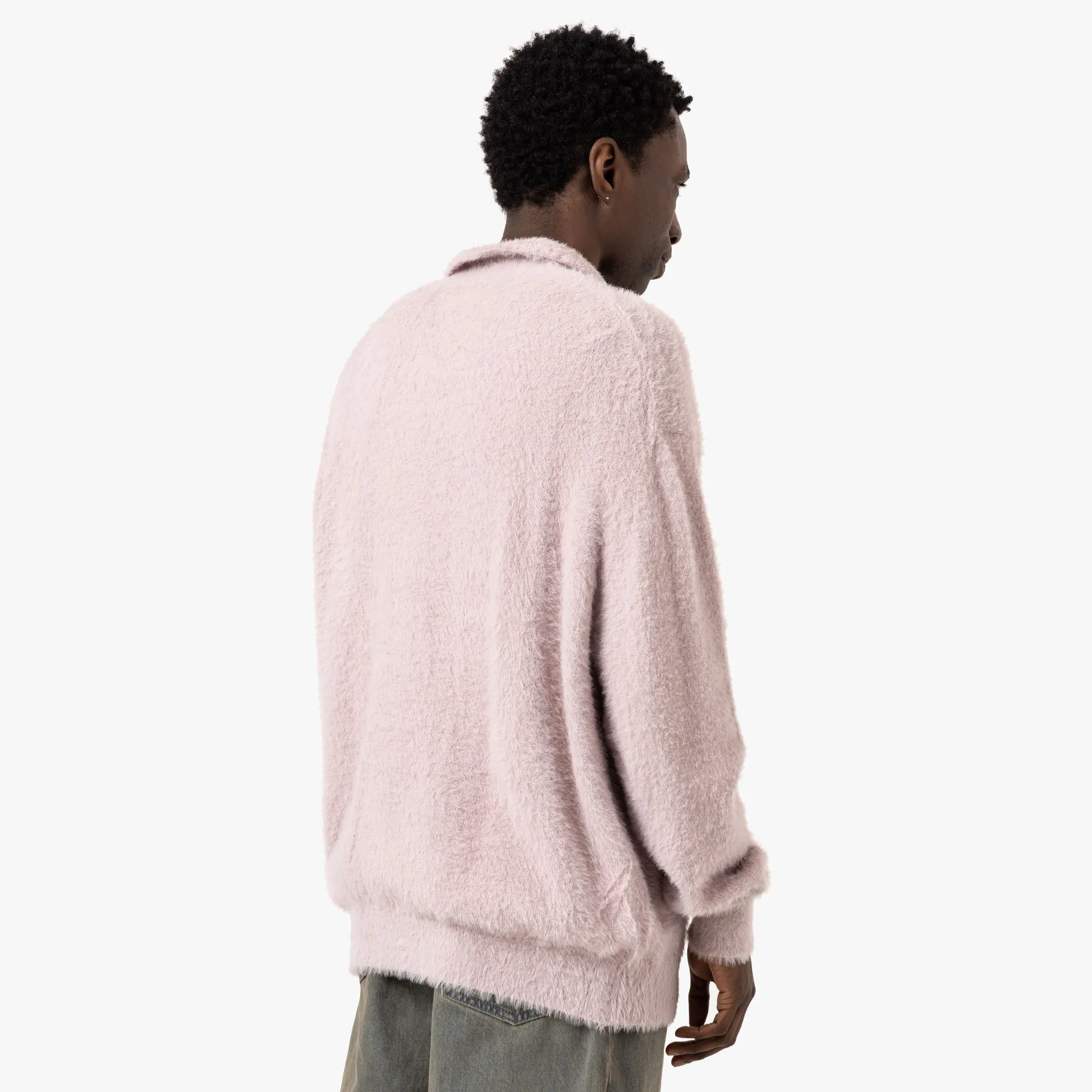 thisisneverthat SCT-Logo Shaggy Knit Polo / Pink