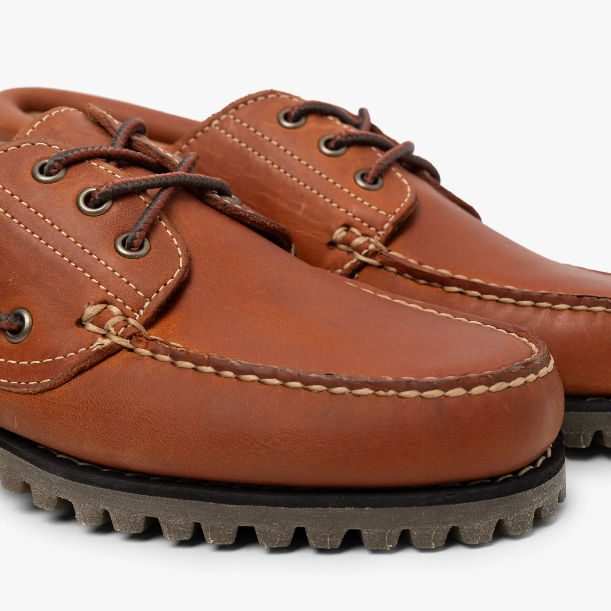 Timberland Authentic 3-Eye Boat Shoe / Orange Full Grain