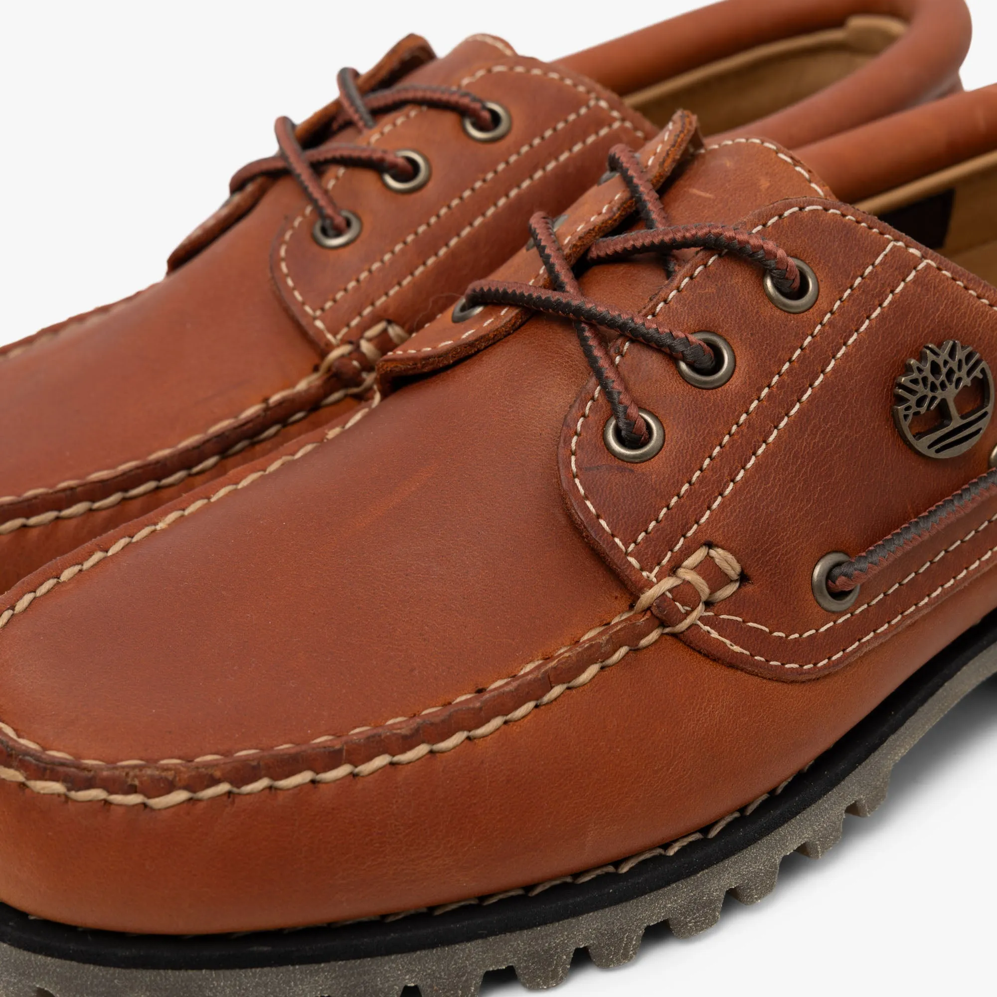 Timberland Authentic 3-Eye Boat Shoe / Orange Full Grain
