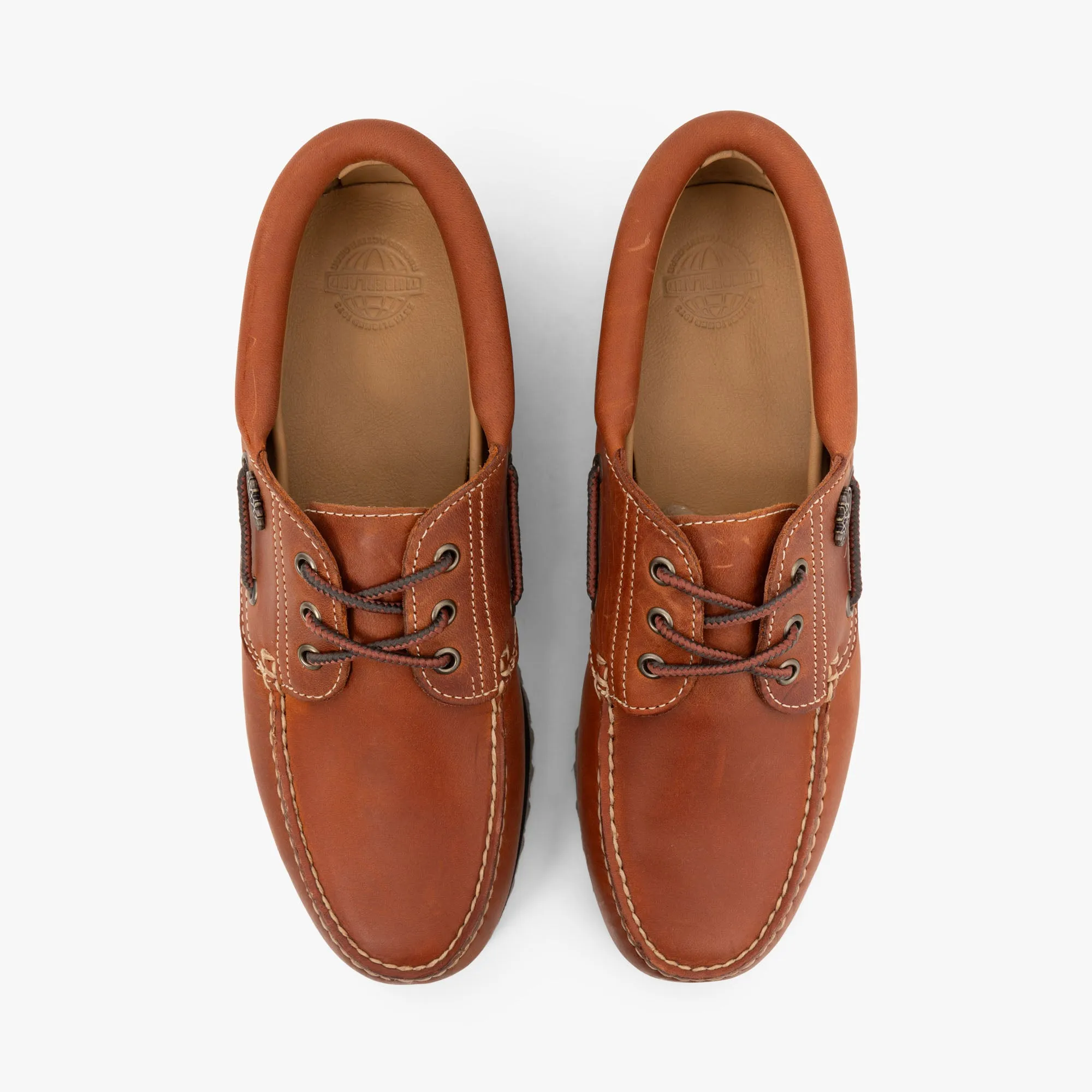 Timberland Authentic 3-Eye Boat Shoe / Orange Full Grain
