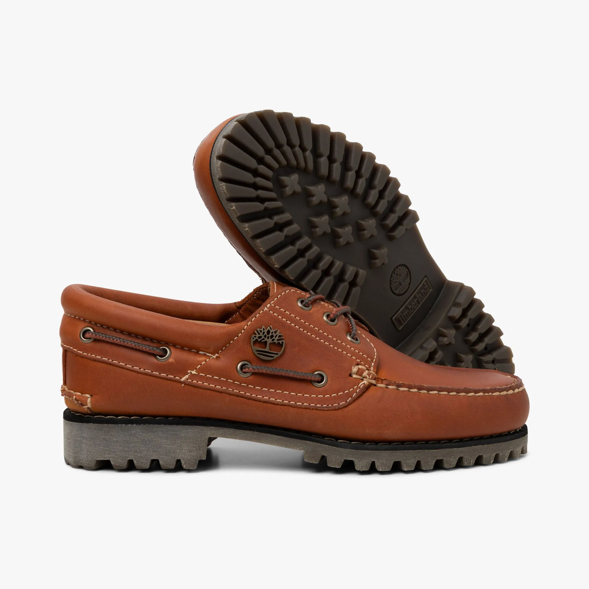 Timberland Authentic 3-Eye Boat Shoe / Orange Full Grain