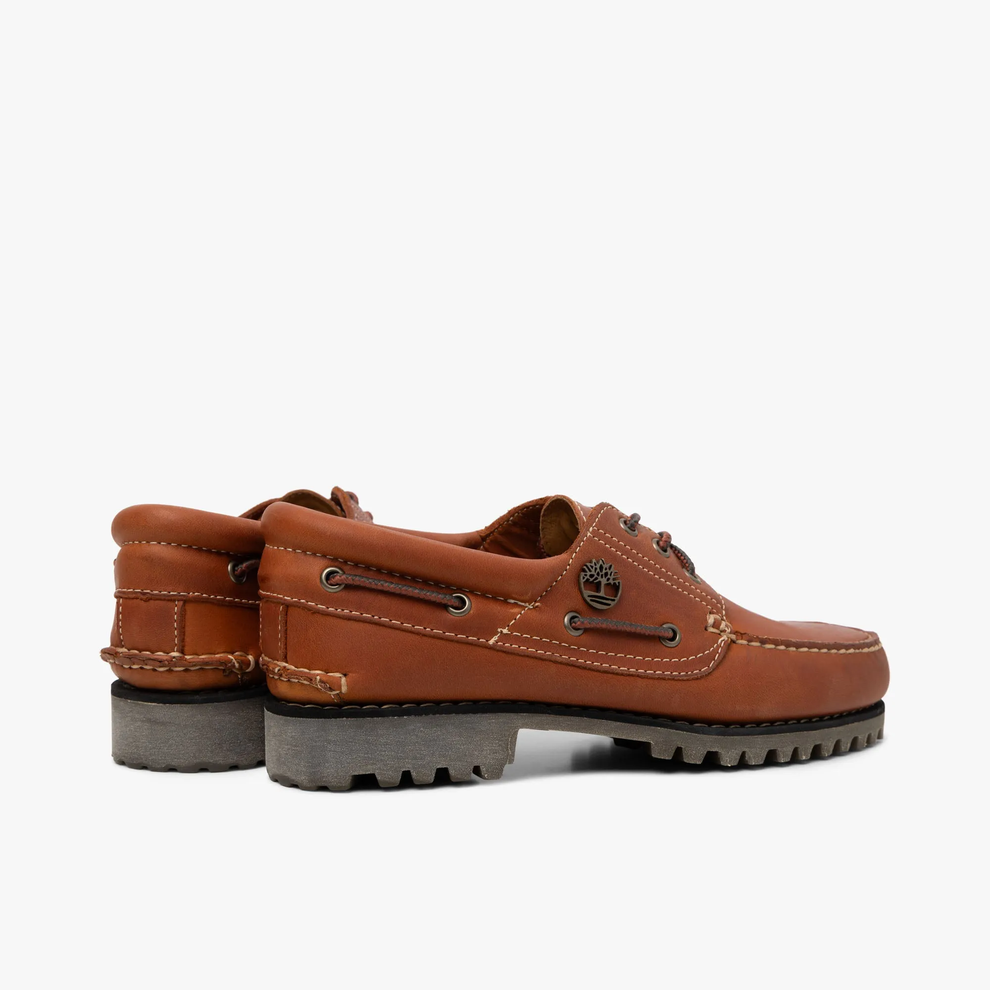 Timberland Authentic 3-Eye Boat Shoe / Orange Full Grain