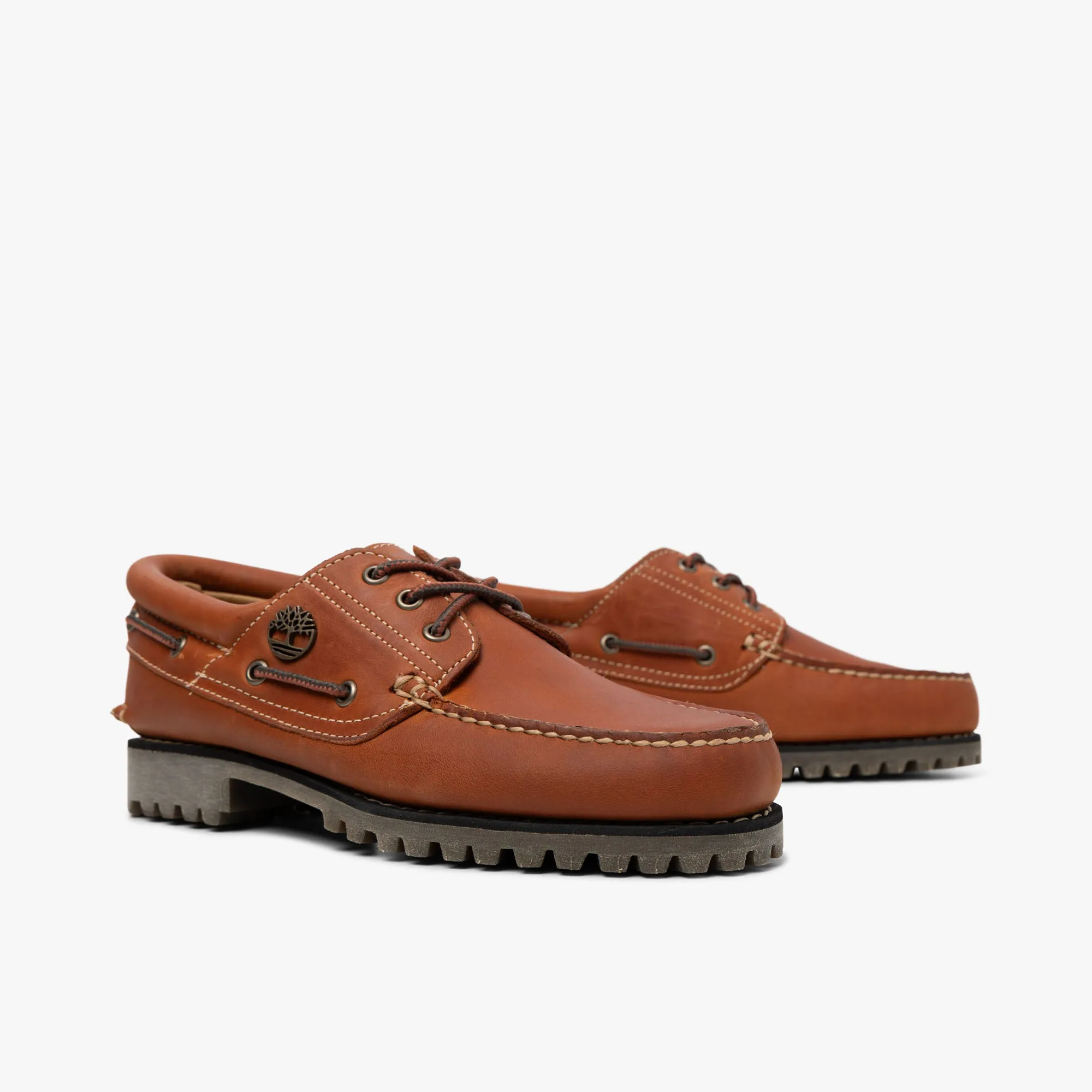 Timberland Authentic 3-Eye Boat Shoe / Orange Full Grain