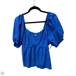 Top Short Sleeve By Nine West Apparel In Blue, Size: 1x