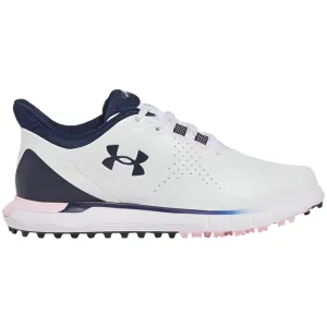 Under Armour Drive Fade Ladies Spikeless Waterproof Shoes - White/Prime Pink/Midnight Navy