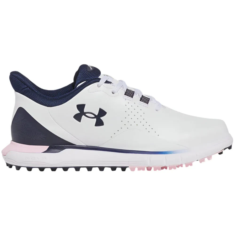 Under Armour Drive Fade Ladies Spikeless Waterproof Shoes - White/Prime Pink/Midnight Navy