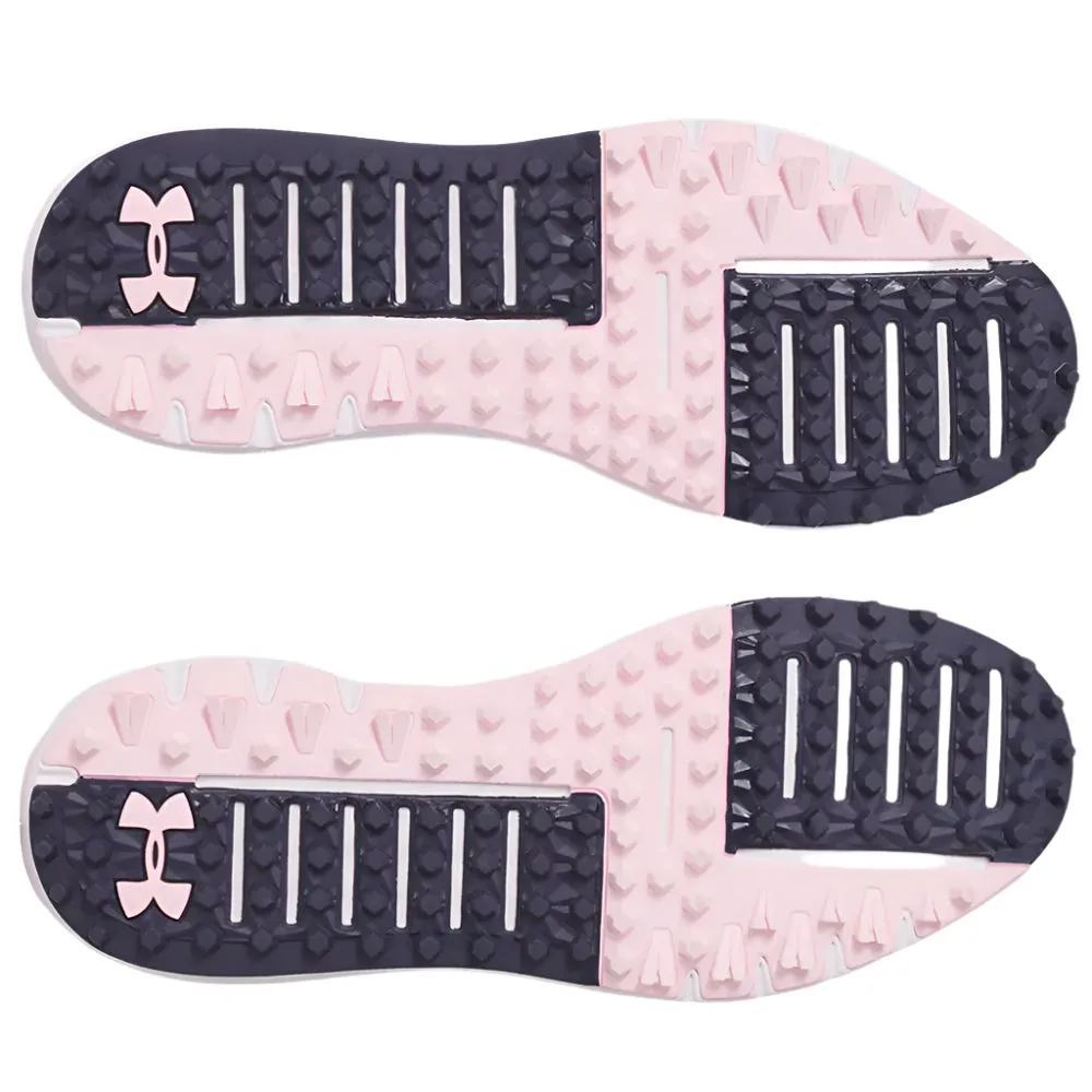 Under Armour Drive Fade Ladies Spikeless Waterproof Shoes - White/Prime Pink/Midnight Navy