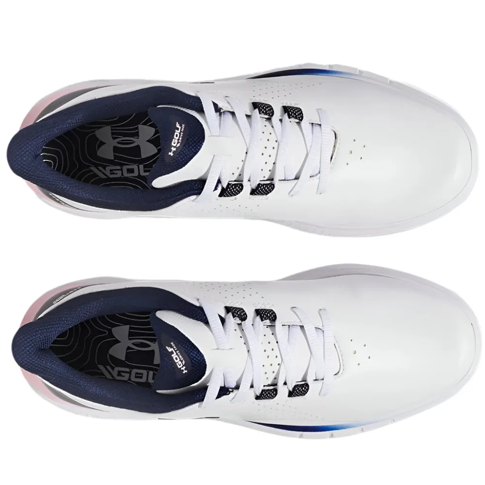 Under Armour Drive Fade Ladies Spikeless Waterproof Shoes - White/Prime Pink/Midnight Navy