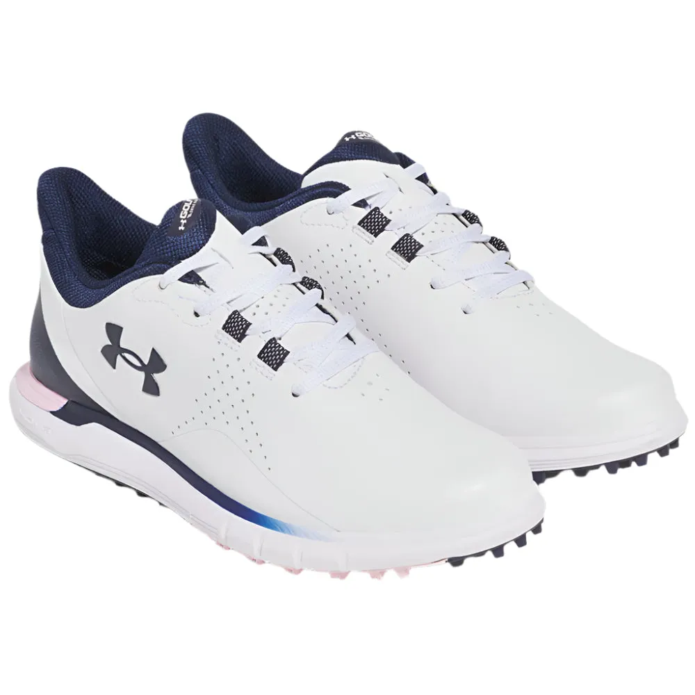 Under Armour Drive Fade Ladies Spikeless Waterproof Shoes - White/Prime Pink/Midnight Navy