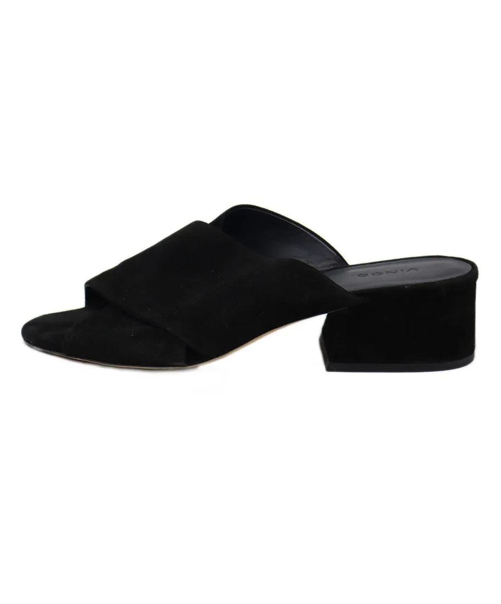 Vince Black Suede Slides sz 10