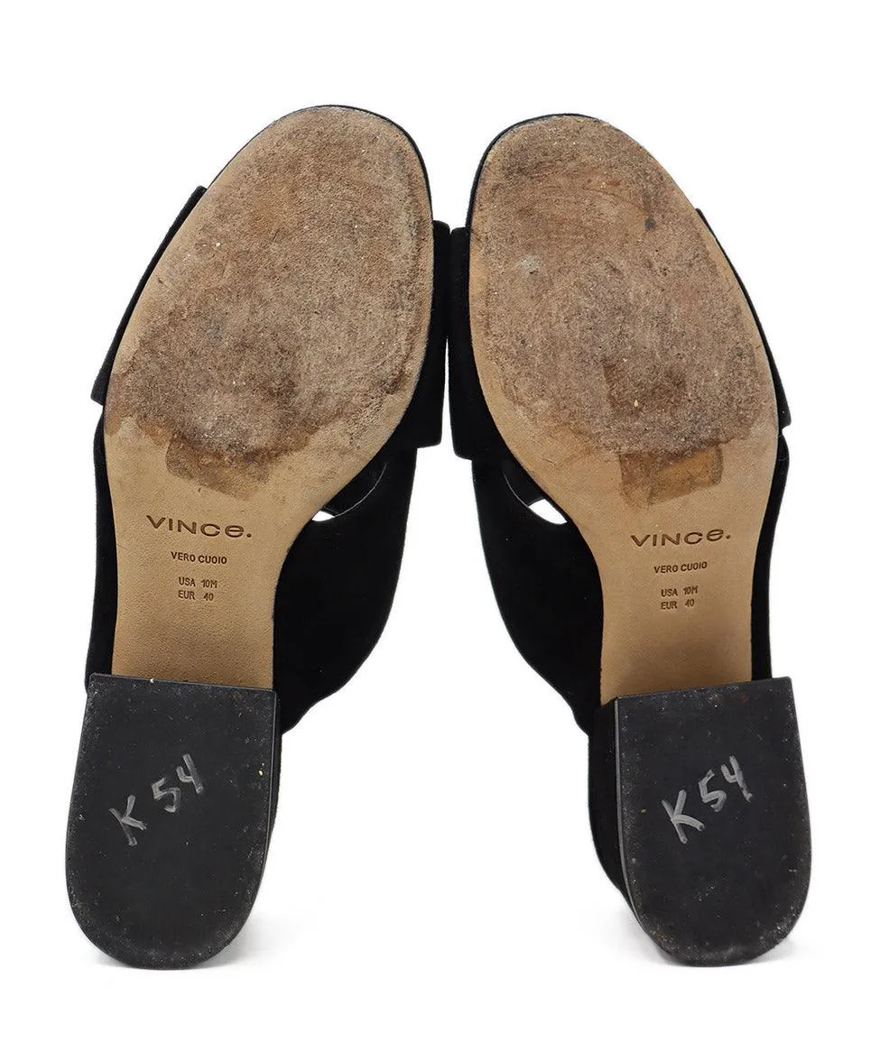Vince Black Suede Slides sz 10