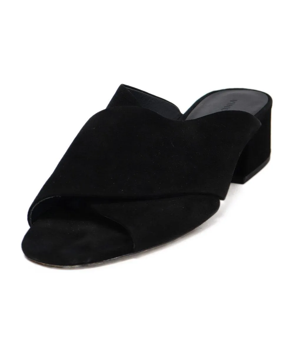 Vince Black Suede Slides sz 10